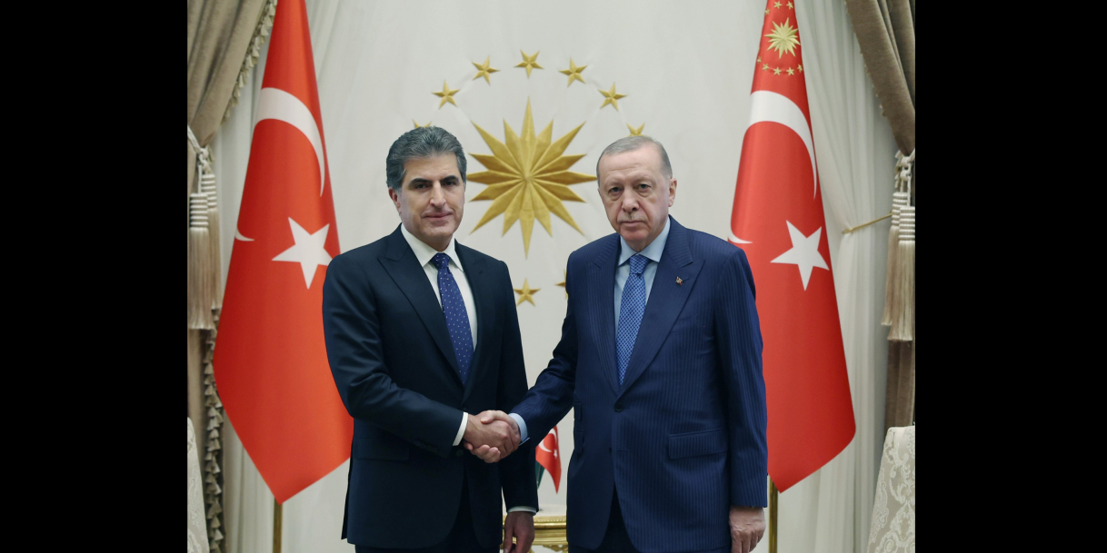 Photo of Nechirvan Barzani and Erdogan